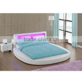Round leather bed with LED light