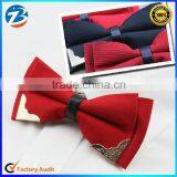 Fashion Gentlemen Wedding Groom Bowtie With Gold Metal Corner Quality Choice