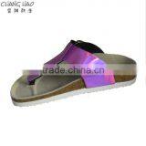 2016 New Style Women Cork Slipper Simple Rose Red Luster Pinch With Hasps Fashion Cork Slipper