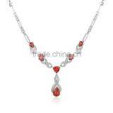 925 Sterling Silver Stone Chain Necklace Jewellery SNP029W thumbnail-6