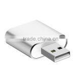 Factory Supply Aluminum Alloy Sound Card Reader Audio Adapter With Stereo Headphone/speaker and Mono Microphone Jacks thumbnail-3