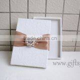 Elegant White Wedding Invitation Card Box With Professional Supplier