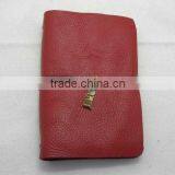 Purplish Red Handmade Travel Leather Refillable Soft Cover Notebook thumbnail-1