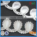 Water Drop Shape Assorted Clear Crystal and Opal Stone Center Wholesale Rhinestone Trim thumbnail-2