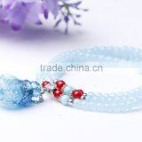Fashion Sky Blue Glass Bead Necklace, Perfume Glass Bottle Necklace, Aroma Diffuser thumbnail-2