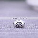 Flower Design Engravable Large Hole Beads Tibetan Silver Beads thumbnail-3