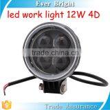Round Led Work Light 9-65V DC 4D 12w Work Led Light Beam Led Spot Light