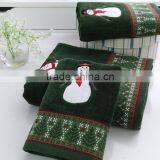 High Quality Cotton Bath Towel Set With Santa Pattern thumbnail-2