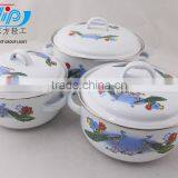 3 Pcs Casserole Straight Shape W/Metal Cover Dark Color Decor thumbnail-4