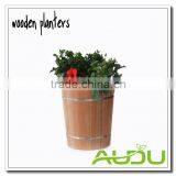 Audu Wooden Planter Pot Planter Box Bucket Barrel thumbnail-1