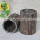 Antique Decoration Cylinder Used Wooden Pen Box Case thumbnail-1