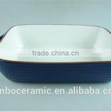 Colorful Cute Ceramic Bakingdish Rectangular Baking Dishes Stoneware Bakeware With Handles thumbnail-6