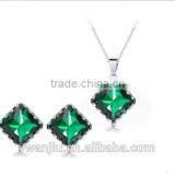Wholesale Stock Small Order Latest Fashion Simple Square Necklace&Earring Sets thumbnail-3