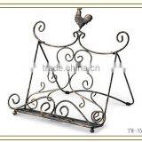 2014 Rooster Design Antique Bronze Finish Metal Book Stand thumbnail-1