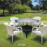 Outdoor PE Rattan Dining Set for Outdoor with 4 Chairs SGS