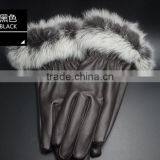 2015 Fashion Winter Leather Gloves Women Fur Gloves Ladies Leather Gloves thumbnail-4