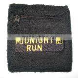 Promotional Sports Cotton Wristband With Zipper Pocket thumbnail-1