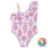 Baby Girls New Print One Swimwear Clothes Ruffle Shoulder Kids Swimsuit thumbnail-1