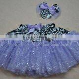 2012new Zebra Glitter Tulle Skirts Chiffon Skirts With Match Hair Clip Set thumbnail-1