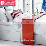 New Design MDF Wood Moveable Bed Side Table With Glossy Finished Occasional Table With Wheels Over Bed Table thumbnail-4