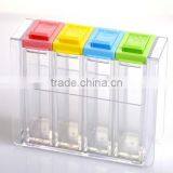 Transparent Rectangle 4 Cases Seasoning Box Spice Box Set Plastic Spice Bottles Wholesale thumbnail-4