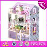 2017 Best Luxurious 4 Floors Children Wooden Dollhouse Kits With Garage W06A238 thumbnail-1