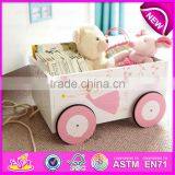 Supply Cheap Fashion Pretty Wooden Toy Box for Storage Book,Multi Functional Decorative Wooden Toy Storage Box W08C126 thumbnail-1