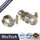 Stainless Steel Single Deadbolt Lock Keyed Alike Security Entry Round Knob Door Lock thumbnail-1