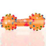 Hot Sale!! 2015 Christmas Gift Pet Supplies Pet Dog Cat Puppy Colorful Sound Polka Dot Squeaky Rubber Dumbbell Chewing Toy thumbnail-4