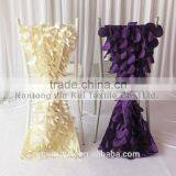 35cm*200cm 3D Taffeta Chiavari Chair Sash 20PCS A Lot Free Shipping (Purple Wafer & Cream Leaf Shape) 2 Style Can Be Choose thumbnail-1
