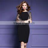 Maxnegio Fabric Pattern Frock With Lace Sleeve for Ladies thumbnail-4