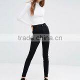 Women Black Denim Destroyed High Waist Skinny Jeans High Quality Jean thumbnail-2