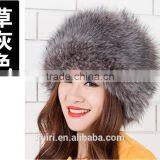 Woman and Man Fashion Fox Faux Fur Russian Hats With Satin Lining/Round Top Unisex Winter Cap Hats thumbnail-4