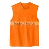 180gsm 100 Cotton Plus Size Wholesale Men's Blank Pocket Sleeveless T Shirt thumbnail-3