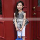 S17355A Hot Selling Latest Fashion Children Plaid Blouse Design thumbnail-1