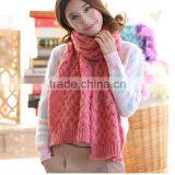 Autumn and Winter Wear Korean Style Mohair Warm Long Style Solid Fashion Knit Lovely Scarf Girl Hijab Scarf thumbnail-5