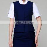 OEM Supply Woman Airplane Work Wear Blue Air Hostess Uniform thumbnail-4