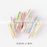 5mm*8m Japan Washi Tape Customizable Thin Type Adhesive Paper Tape Planner Accessories thumbnail-1