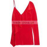 2017 Unique Design Ruffle Blouse Lady Newest Fashion Top thumbnail-6