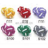 Multicolor Elastic Silk Knot Cufflinks Handmake Fabric Knot Cufflinks Suit for Shirt thumbnail-5