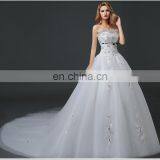HS1628 Made in China 2017 Strapless Bling Princess Puffy Prom Ball Gown Wedding Dress thumbnail-6