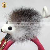 Popular New Keyring Accessory Genuine Fox Fur Custom Hedgehog Fur Keychain thumbnail-1