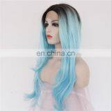 Halloween Carnival Party Sky Blue Black Root Wig for Adults thumbnail-4