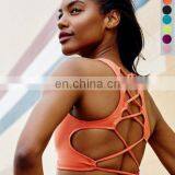 Gym Tank Top Stylish Sexy Cross Back Sports Bra Colorful Yoga Bra thumbnail-1