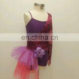 Competition New Designed Chic Shiny Children Jazz Dance Costume Set With Flower Accessory ET-030# thumbnail-2