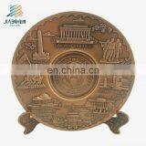 High Quality Custom Design hard enamel shield shape blank metal Souvenir Plate