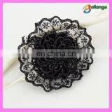 Black lace beaded shoe ornament for woman