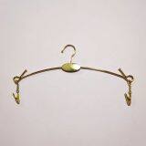 Wholesale Good Quality Socks Bra Underwear Hangers Gold Metal Hanger With 2 Clips Clothes Rack thumbnail-1