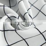 Wholesale Cheap Black White Checked Printing Polyester Sound Proof Shading Blackout Blind Readymade Window Curtain thumbnail-4