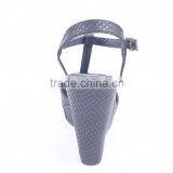 Latest Design China Cheap Women Shoes Summer Snake Print Wedge Buckle Sandals thumbnail-6
